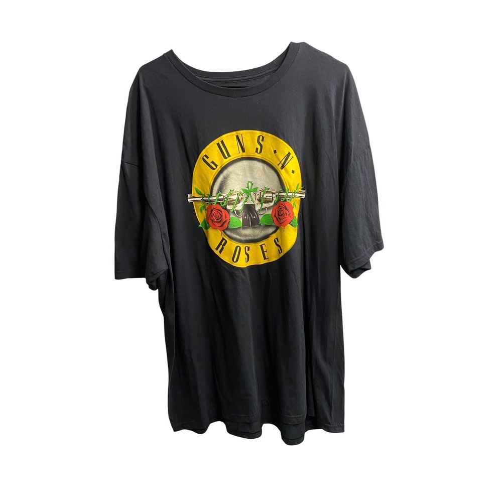 Guns N Roses Graphic T-Shirt Mens 3XL Black Cotton Rock Band Bullet Logo Tee
